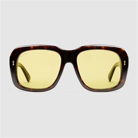 gucci yellow frame sunglasses|Gucci yellow acetate sunglasses.